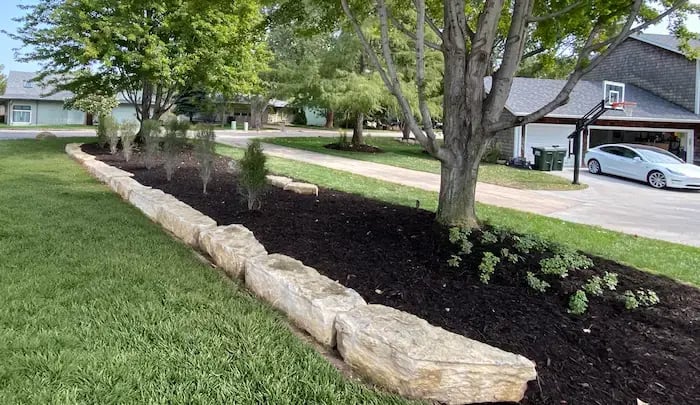 limestone retain wall landscaping-1